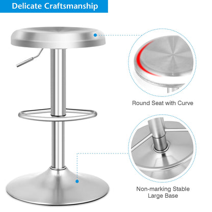 Modern Swivel Adjustable Height Bar Stool with Footrest for Pub Bistro Kitchen Dining-1 Piece