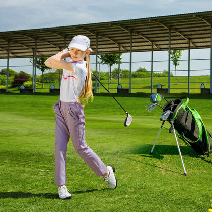 Junior Complete Golf Club Set with Stand Bag Rain Hood-Blue