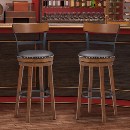 Set of 2 25.5 Inch Swivel Counter Height Bar Stool