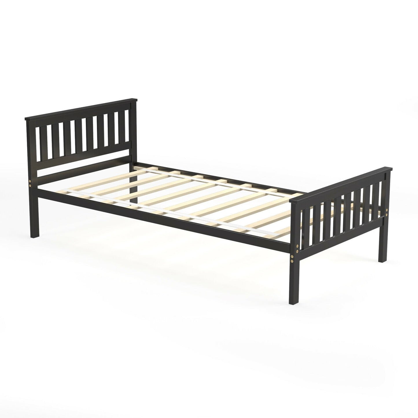Full Size Wood Platform Bed with Headboard