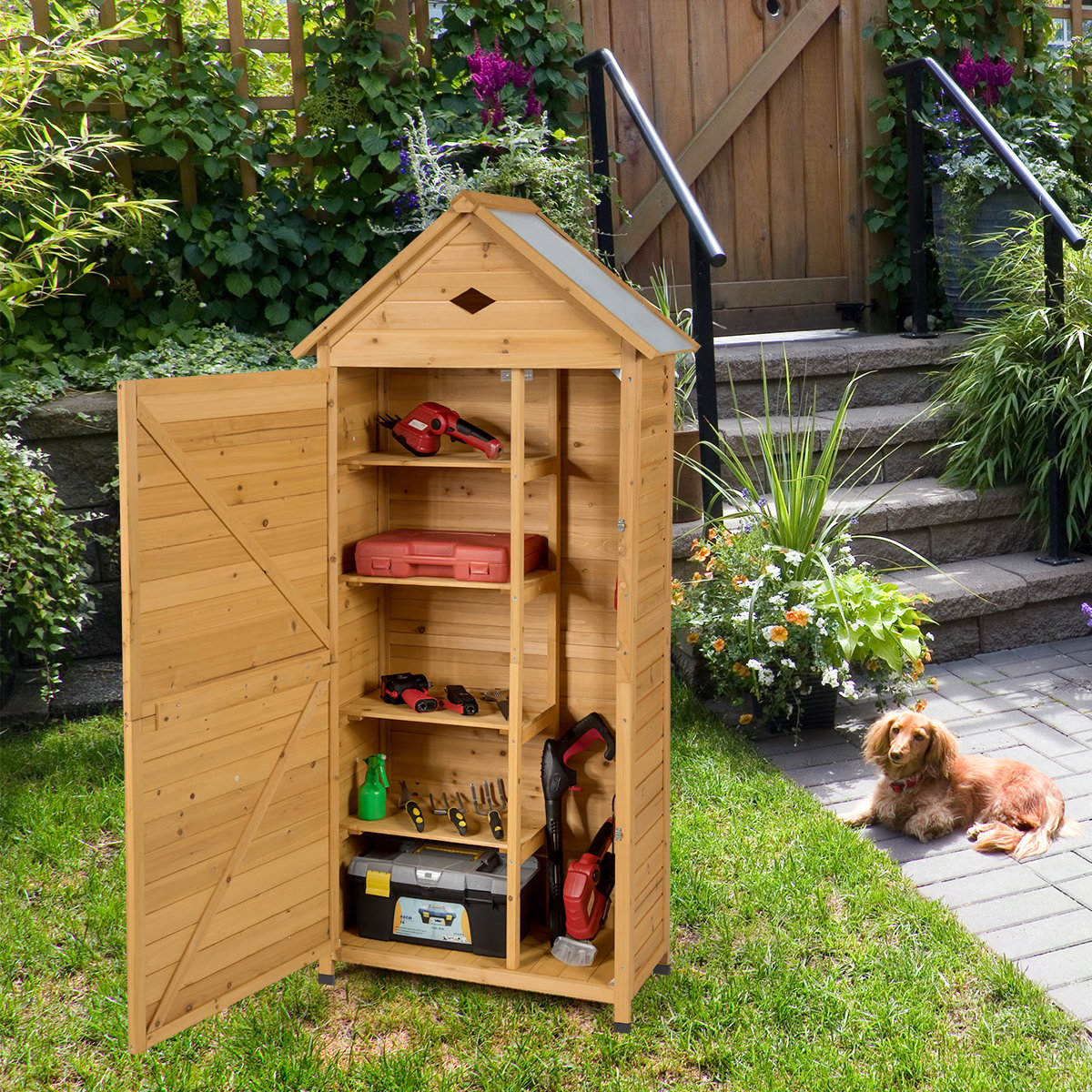 Wooden Outdoor Lockable Garden Tool Storage