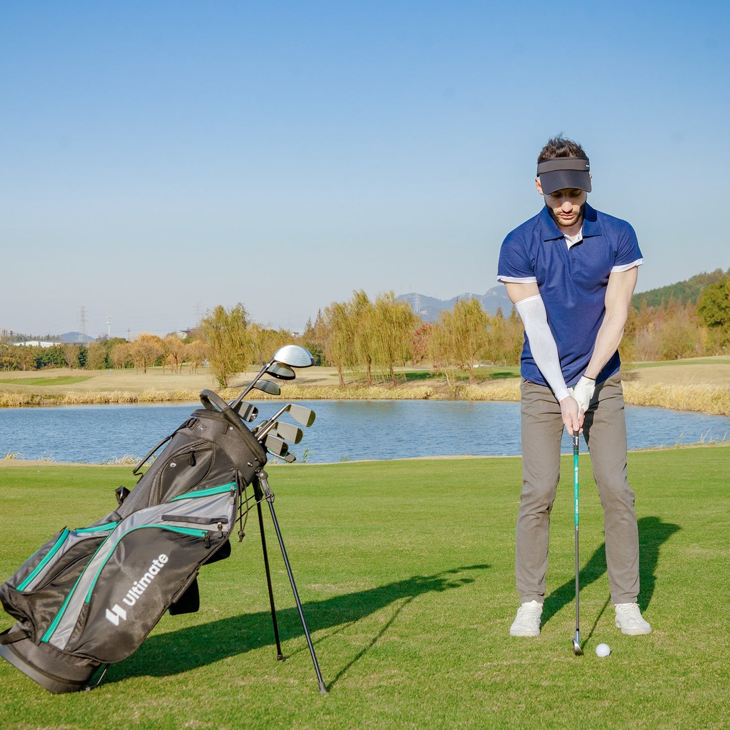 11 Pieces Complete Golf Club Package Set-Blue