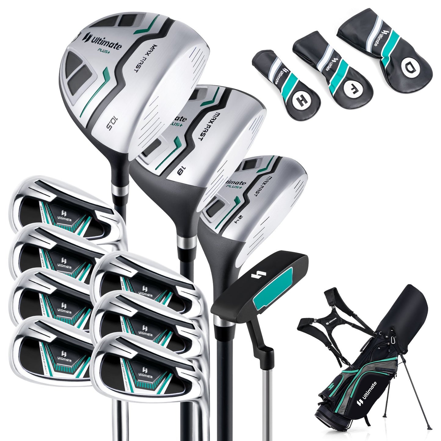 11 Pieces Complete Golf Club Package Set-Blue