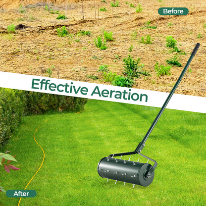 18/21 Inch Manual Lawn Aerator with Detachable Handle Filled with Sand or Stone-18 inches