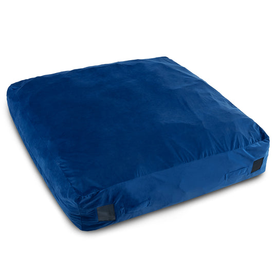 57 x 57 Inch Crash Pad Sensory Mat with Foam Blocks and Washable Velvet Cover-Blue