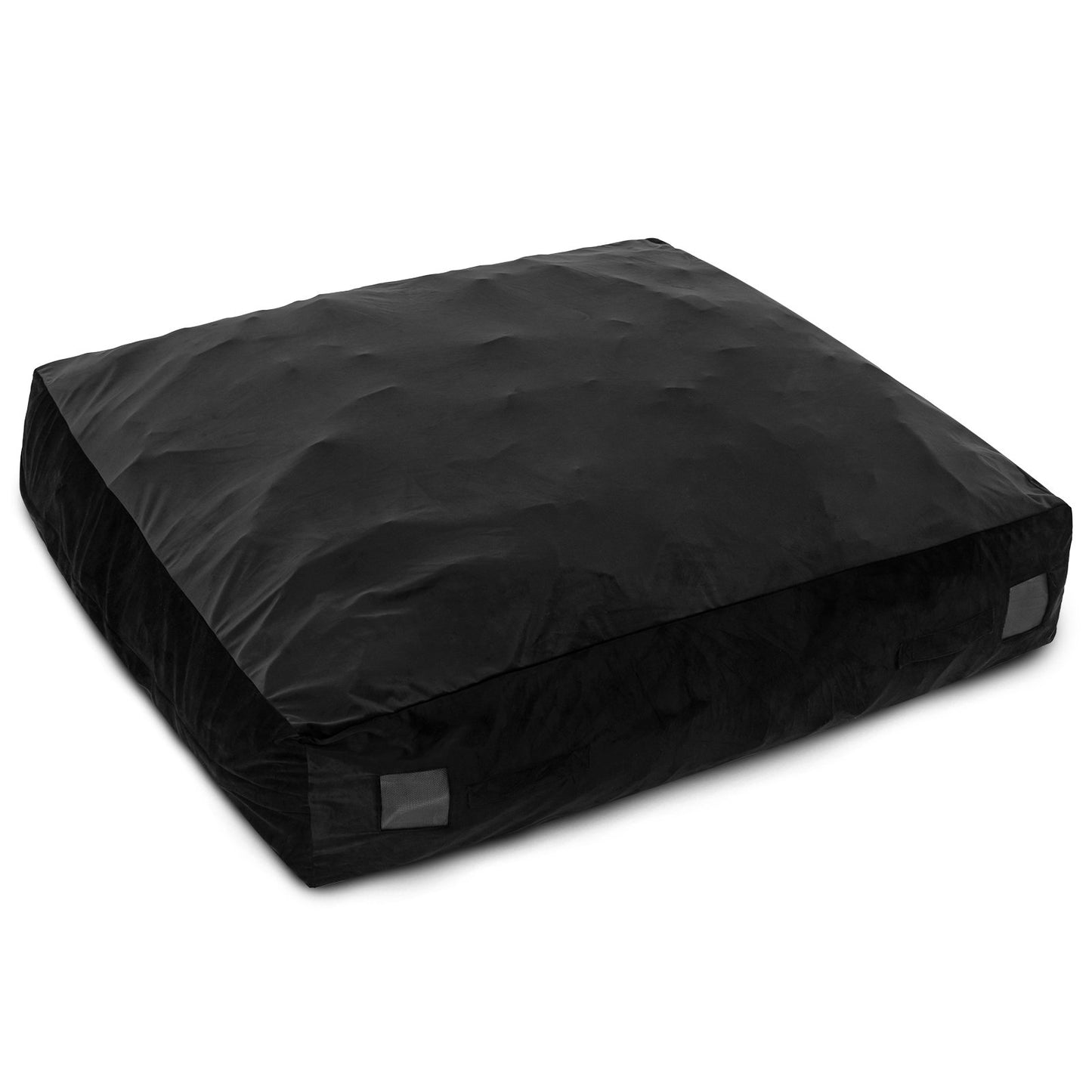 57 x 57 Inch Crash Pad Sensory Mat with Foam Blocks and Washable Velvet Cover-Black