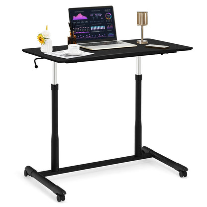 Height Adjustable Computer Desk Sit to Stand Rolling Notebook Table -Black
