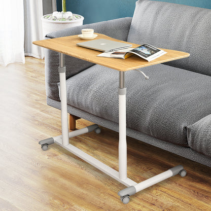 Height Adjustable Computer Desk Sit to Stand Rolling Notebook Table -Natural