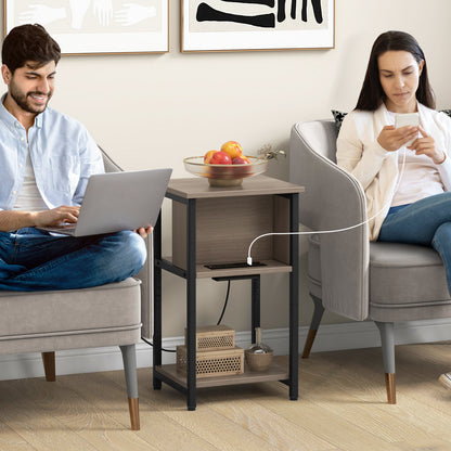 3-Tier End Table with USB Ports & Power Outlets-1 Piece