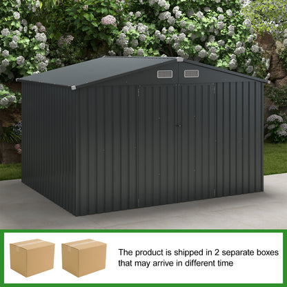 6 x 4/10 x 8 Feet Outdoor Galvanized Steel Storage Shed without Floor Base-10 x 8 ft