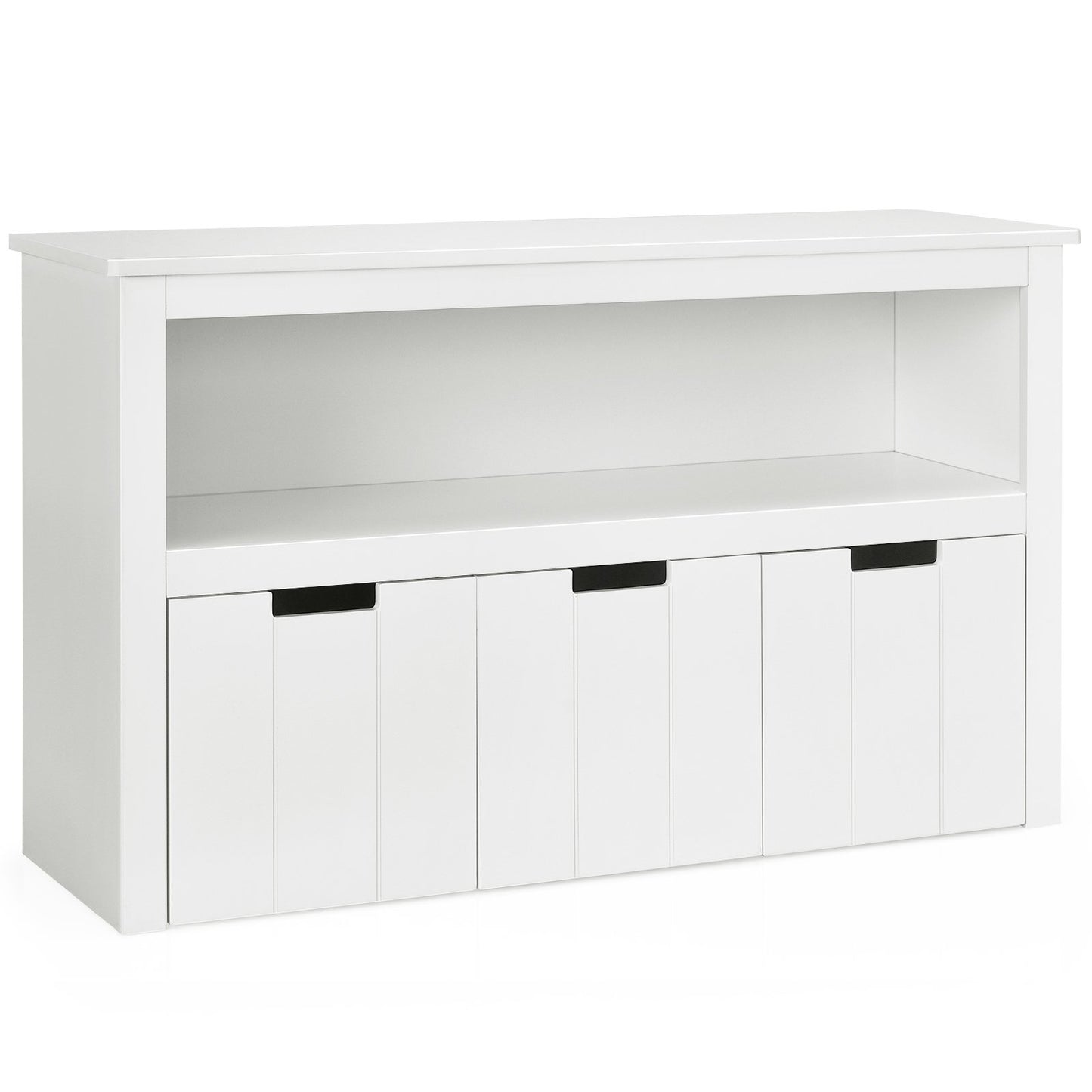 Kid Toy Storage Cabinet 3 Drawer Chest with Wheels Large Storage Cube Shelf-Black