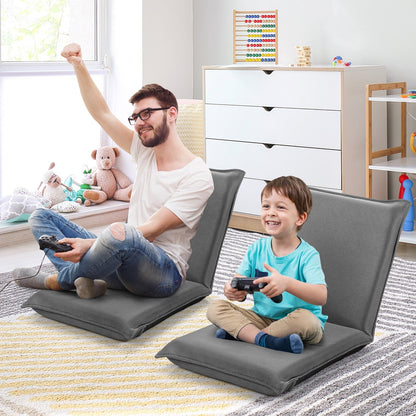 Adjustable 6 positions Folding Lazy Man Sofa Chair Floor Chair-Black