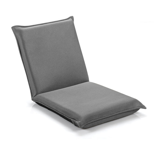 Adjustable 6 positions Folding Lazy Man Sofa Chair Floor Chair-Gray
