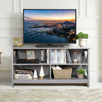Wooden TV Stand Entertainment Media Center-Brown