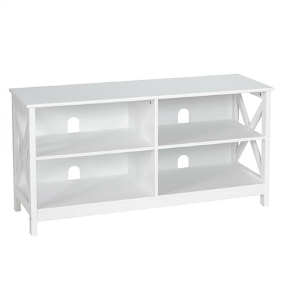 Wooden TV Stand Entertainment Media Center-Brown