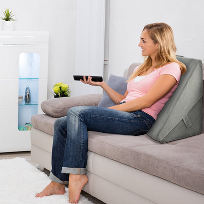 Adjustable Memory Foam Reading Sleep Back Support Pillow-Gray