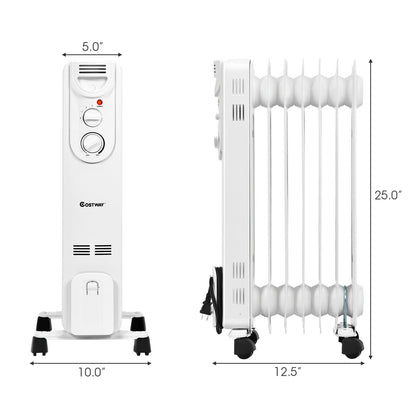 1500W Electric Space Heater with 3 Heat Settings and Safe Protection