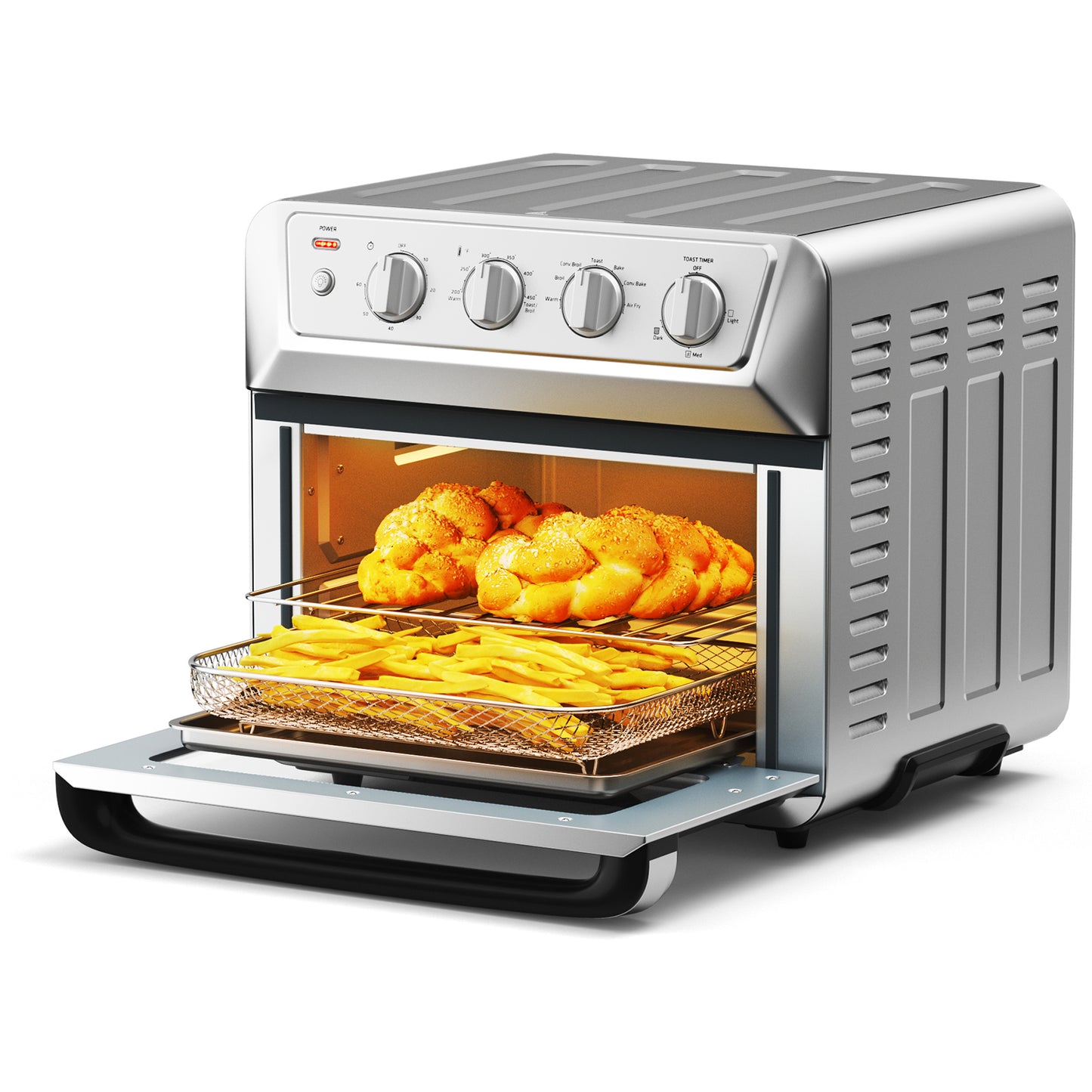 21.5 Quart 1800W Air Fryer Toaster Countertop Convection Oven with Recipe