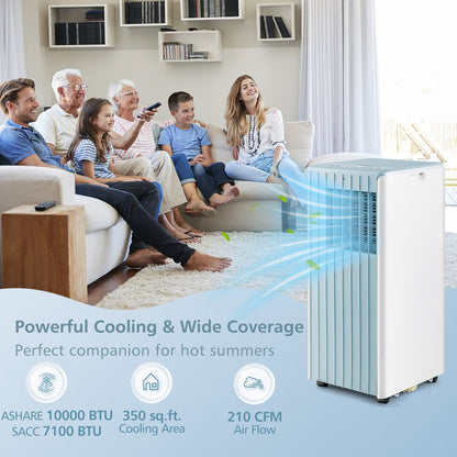 3-in-1 10000 BTU Air Conditioner with Humidifier and Smart Sleep Mode-Black