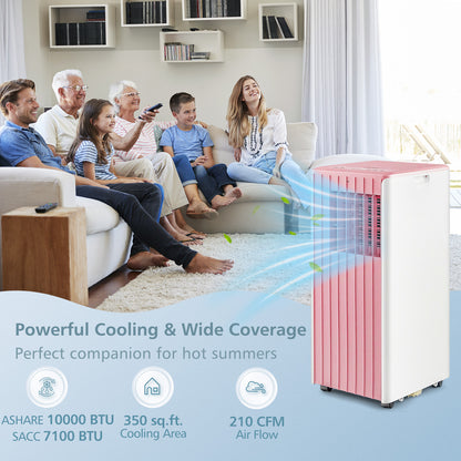 3-in-1 10000 BTU Air Conditioner with Humidifier and Smart Sleep Mode-Black