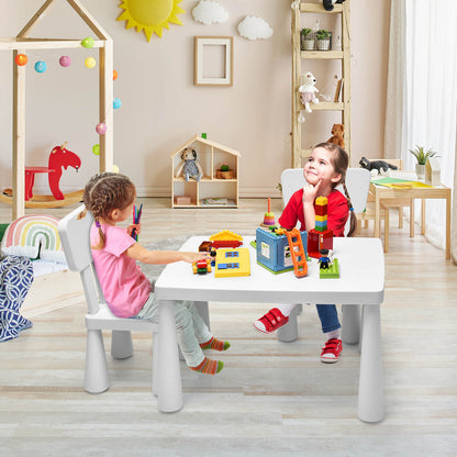 3 Pieces Toddler Multi Activity Play Dining Study Kids Table and Chair Set-Blue
