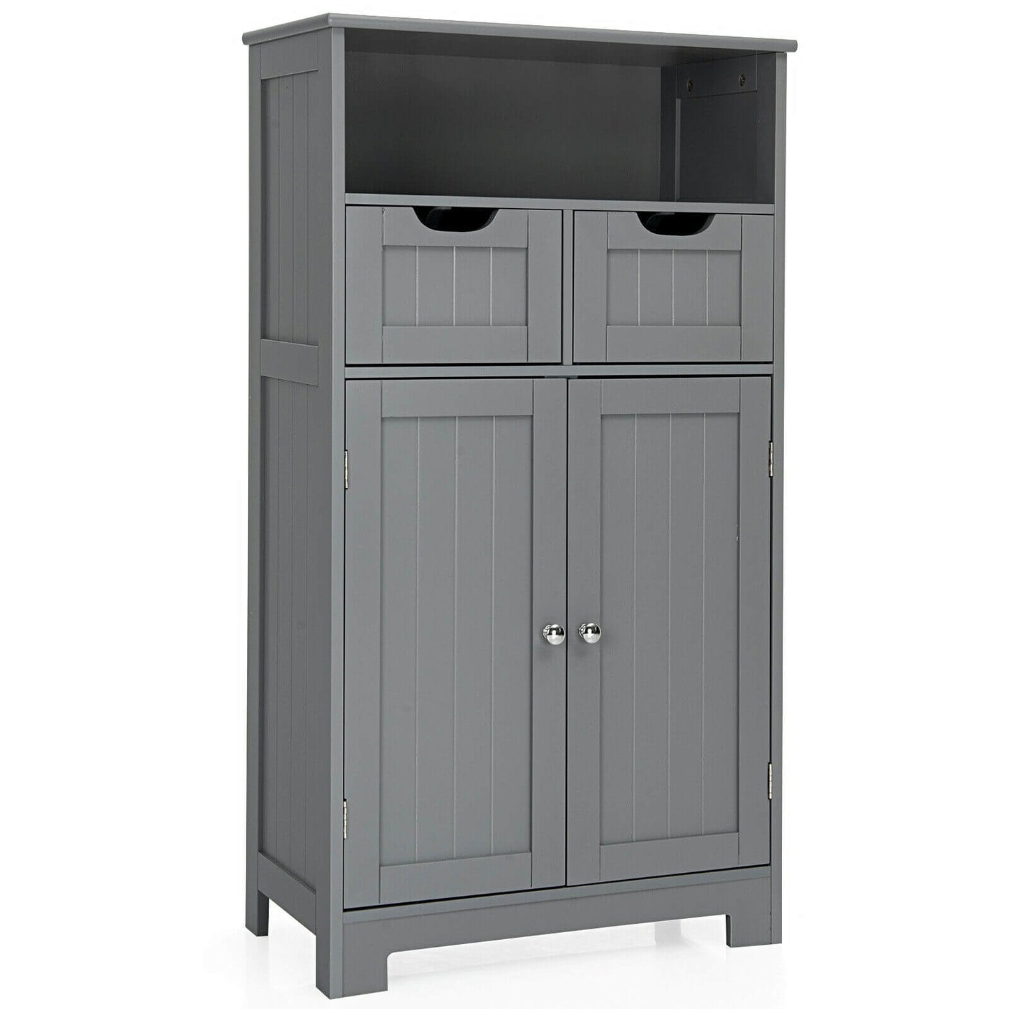 Bathroom Wooden Side Cabinet  with 2 Drawers and 2 Doors-Black