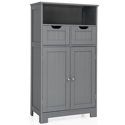Bathroom Wooden Side Cabinet  with 2 Drawers and 2 Doors-Black