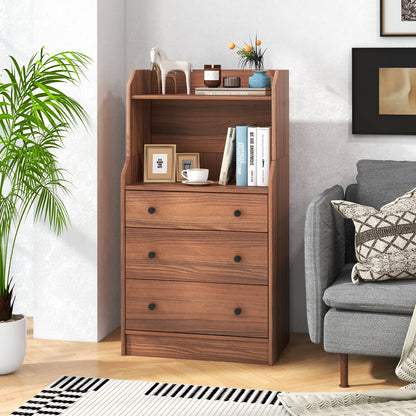 Modern Storage Dresser with Anti-toppling Device-Black