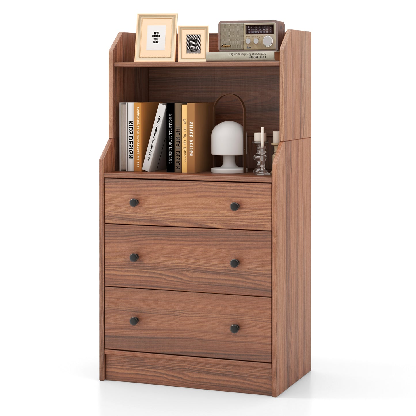 Modern Storage Dresser with Anti-toppling Device-Black
