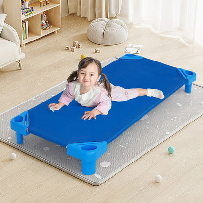 Kids Stackable Daycare Cot Pack of 6 with Detachable Oxford Cloth-Beige