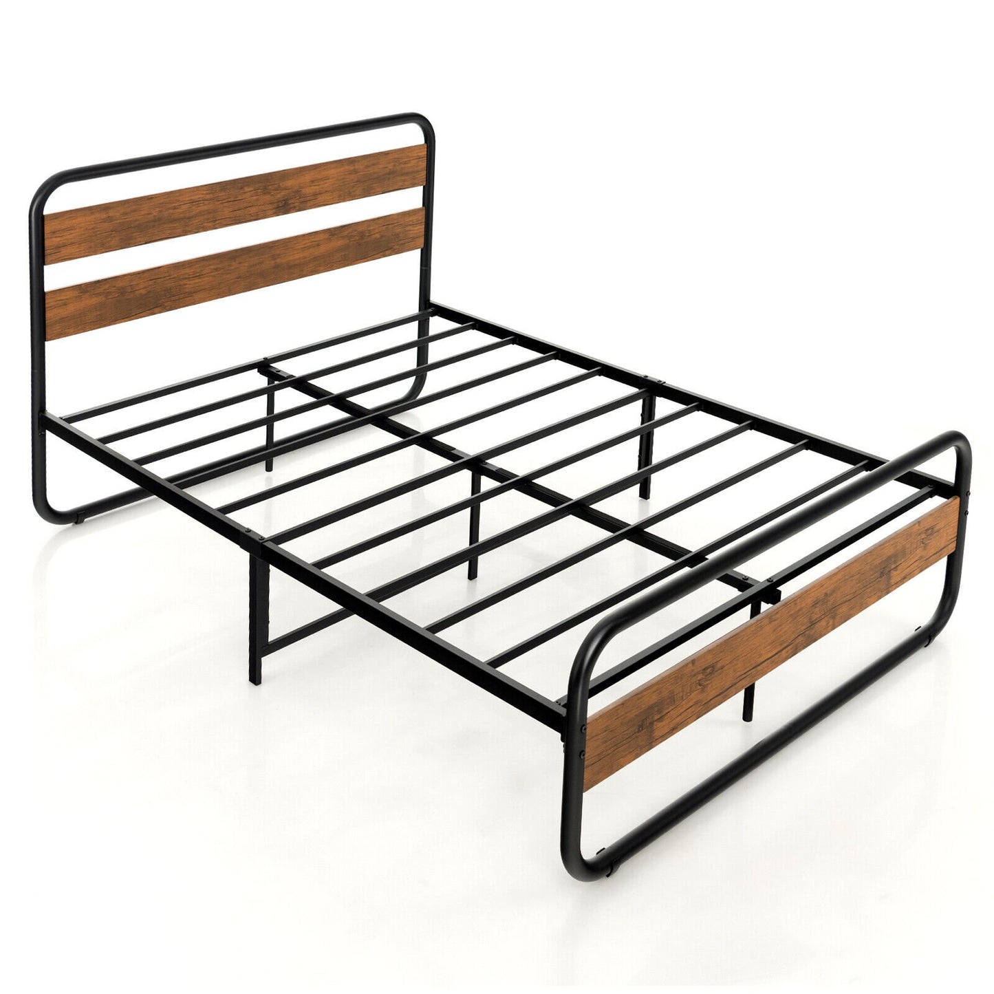 Arc Platform Bed with Headboard and Footboard-Queen Size