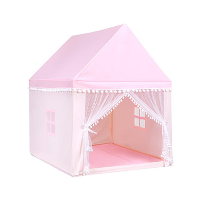 Kids Play Tent Large Playhouse Children Play Castle Fairy Tent Gift with Mat-Blue