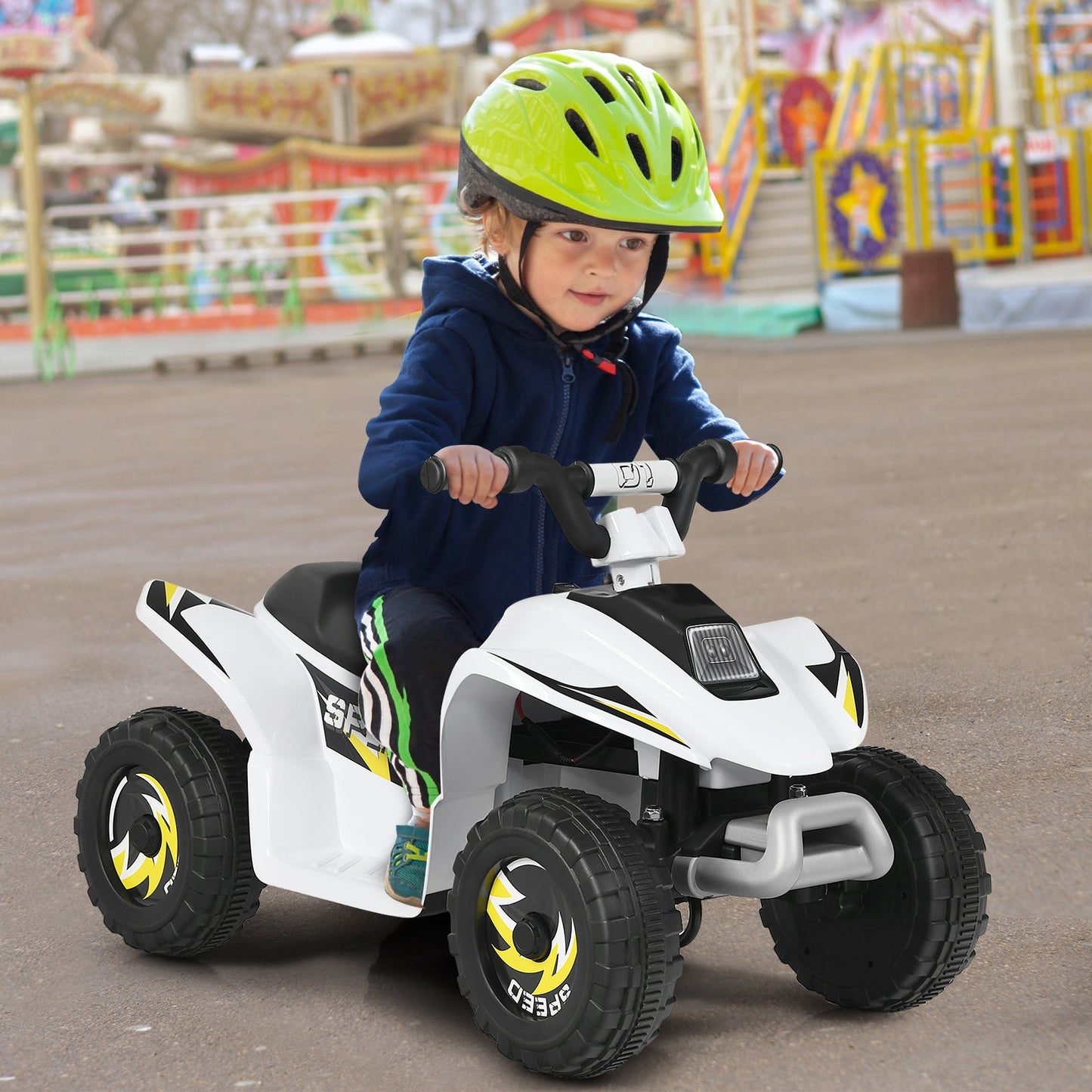 6V Kids Electric ATV 4 Wheels Ride-On Toy -White