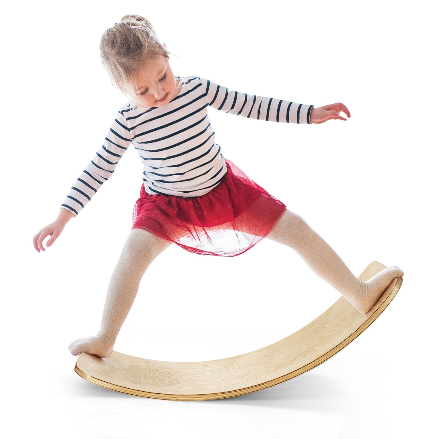 15.5 Inch Wooden Wobble Toy Balance Board-Natural