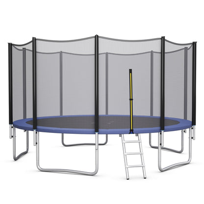 8/10/12/14/15/16 Feet Outdoor Trampoline Bounce Combo with Safety Closure Net Ladder-16 ft