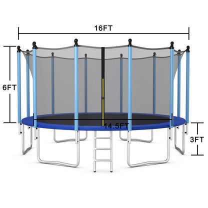 Outdoor Trampoline with Safety Closure Net-16 ft