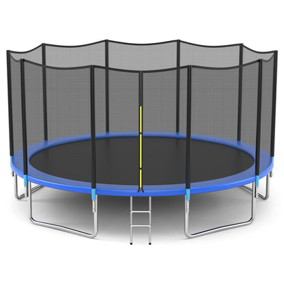 8/10/12/14/15/16 Feet Outdoor Trampoline Bounce Combo with Safety Closure Net Ladder-16 ft