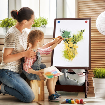 Multifunctional Kids' Standing Art Easel with Dry-Erase Board-Blue