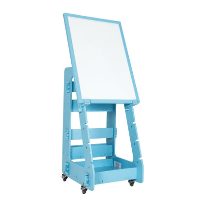 Multifunctional Kids' Standing Art Easel with Dry-Erase Board-Blue