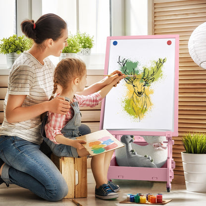 Multifunctional Kids' Standing Art Easel with Dry-Erase Board-Blue