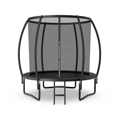 8 Feet ASTM Approved Recreational Trampoline with Ladder-Black