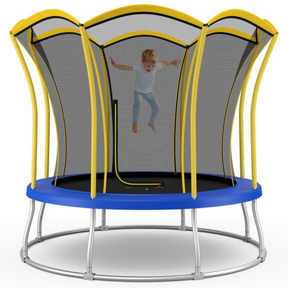 10 Feet Unique Flower Shape Trampoline with Galvanized Steel Frame-Orange