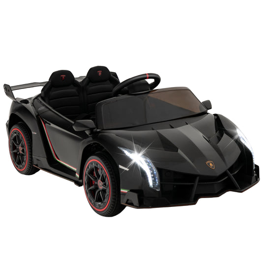 12V Licensed Lamborghini 4WD Kids Ride-on Sports Car with 2.4G Remote-Black