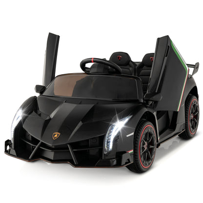 12V Licensed Lamborghini 4WD Kids Ride-on Sports Car with 2.4G Remote-Black
