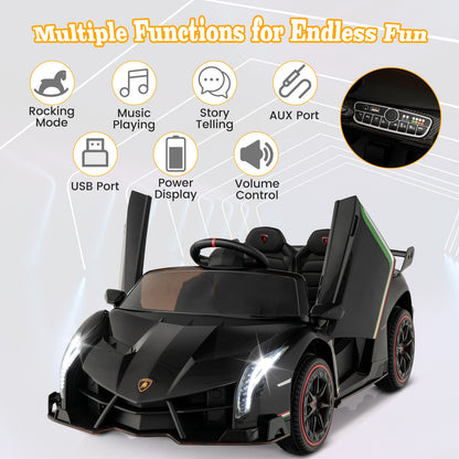 12V Licensed Lamborghini 4WD Kids Ride-on Sports Car with 2.4G Remote-Black