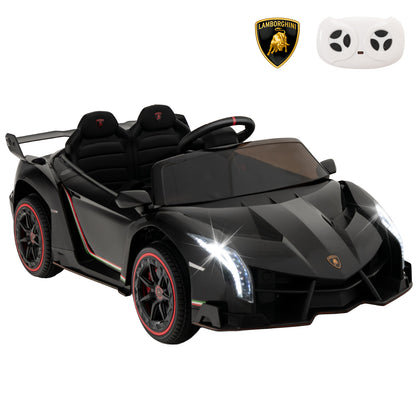 12V Licensed Lamborghini 4WD Kids Ride-on Sports Car with 2.4G Remote-Black