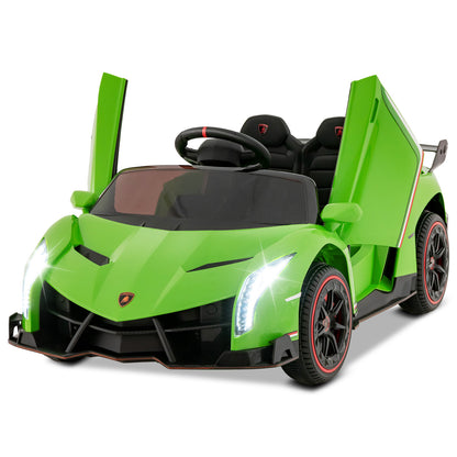 12V Licensed Lamborghini 4WD Kids Ride-on Sports Car with 2.4G Remote-Green