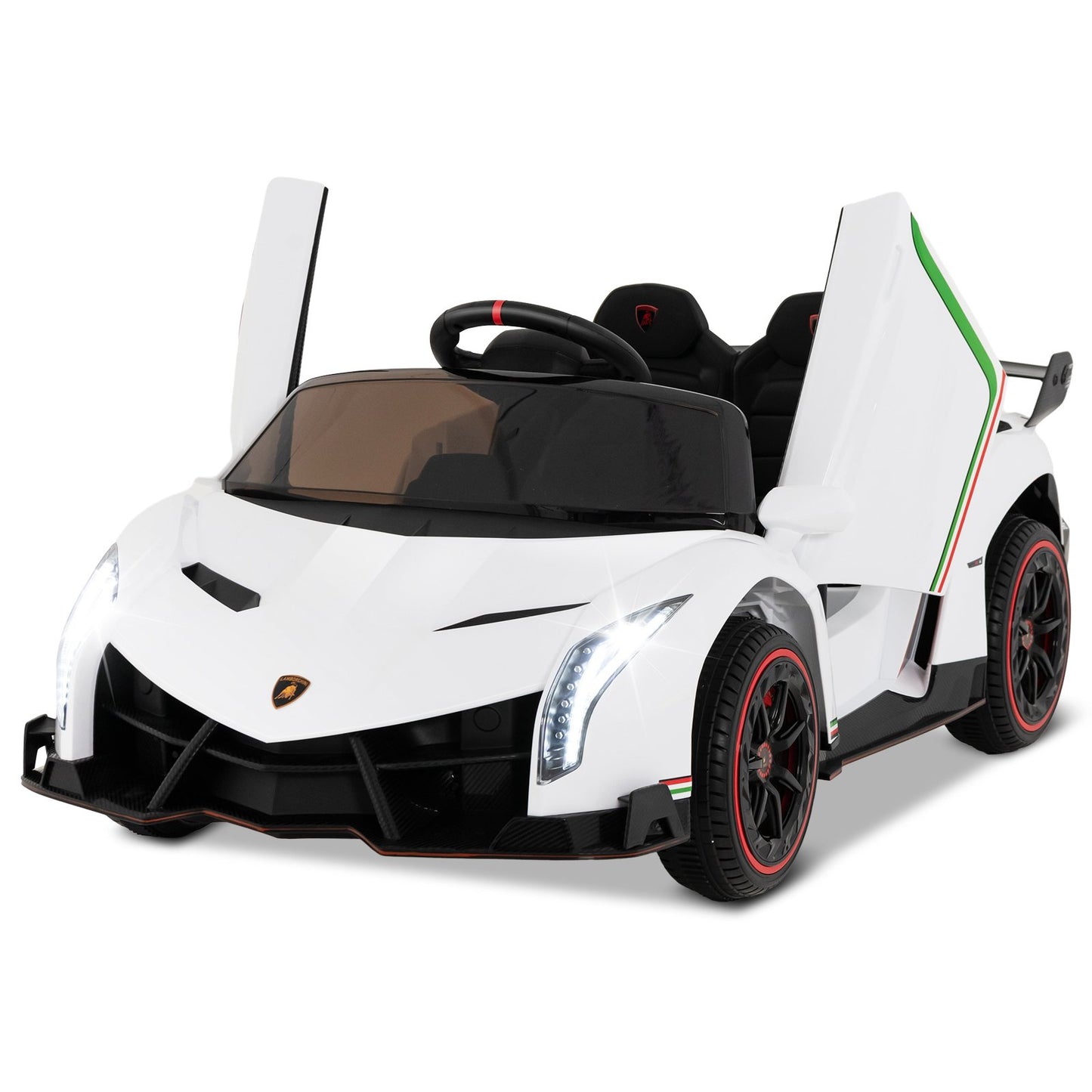 12V Licensed Lamborghini 4WD Kids Ride-on Sports Car with 2.4G Remote-Black