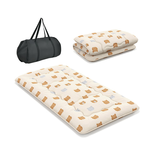 Foldable Futon Mattress with Washable Cover and Carry Bag for Camping-Full Size