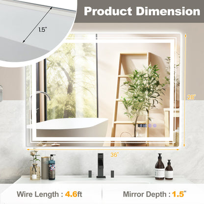 Defogging LED Bathroom Mirror with Memory Function and Anti-Fog-S